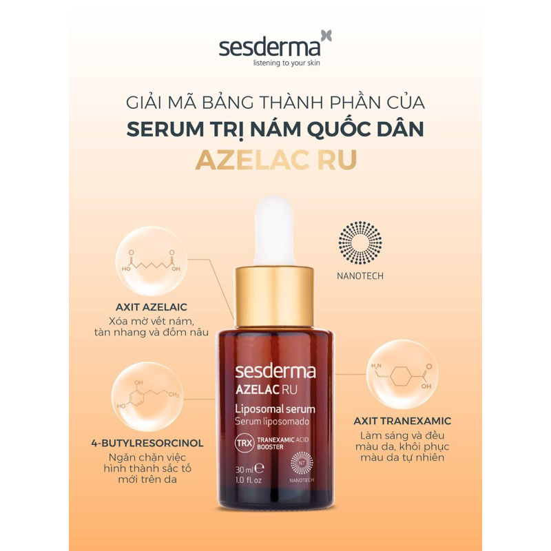 Tinh chất trị nám và làm trắng da Azelac Ru Liposomal Serum